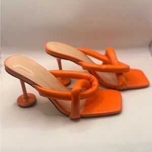 Size 8 / Free Shipping - Women’s Orange High‑Heel Slide Sandals